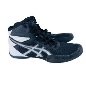Asics Matflex Athletic Wrestling Shoes Youth US 4 Black White Round Toe 1084A007